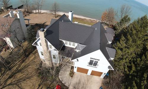 Home With The Grey Roof Top View